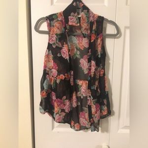Sheer floral blouse